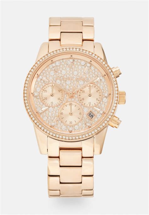 michael kors world watch rose gold|Michael Kors ritz chronograph.